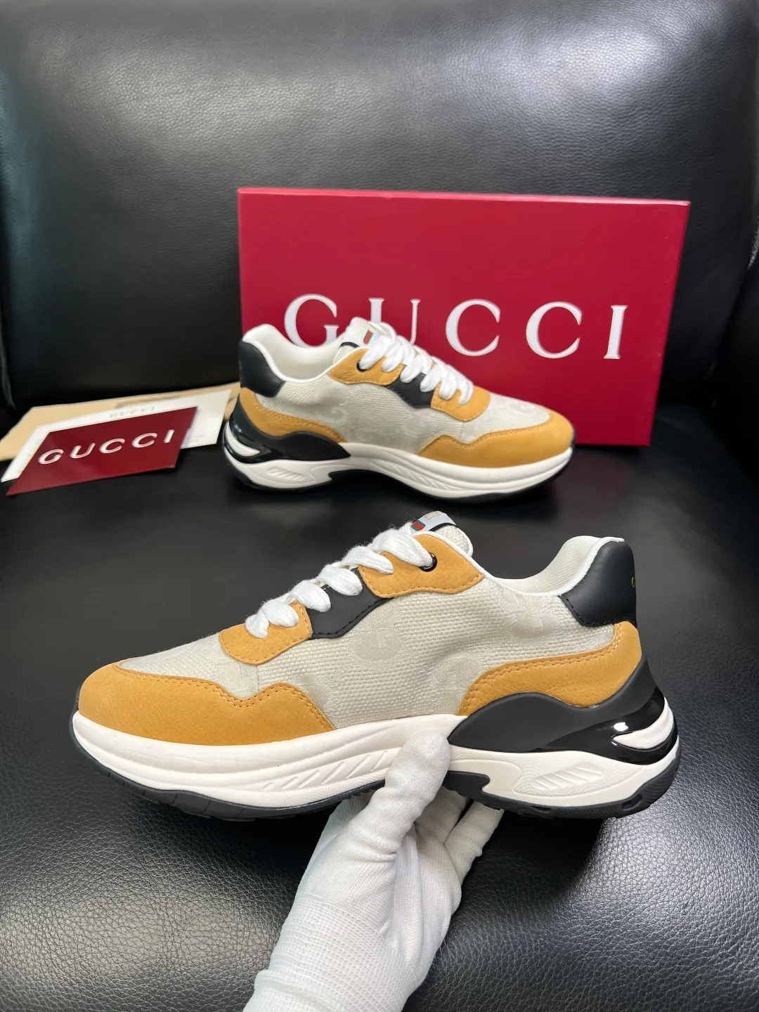 Men's shoes 💰800 Gucci top purchasing Gucci counter new model, original factory configuration imported cowhide from Italy with printed fabric, imported cowhide lining, breathable and comfortable, sole: original factory special sole is super comfortable, original factory and single goods are high quality, welcome to compare, code number 38-44 (customized 45)